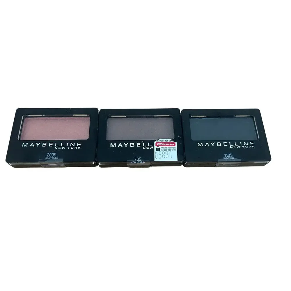 Maybelline Eyeshadow Lot Dusty Rose 200S, Cool Cocoa 70S, Night Sky 110S – NEW
